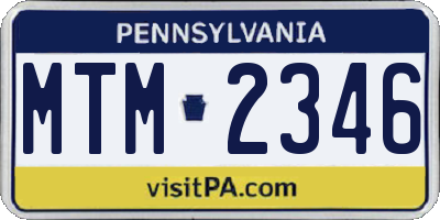 PA license plate MTM2346