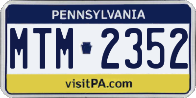PA license plate MTM2352