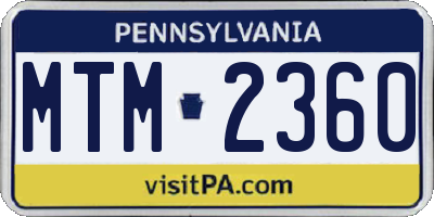 PA license plate MTM2360