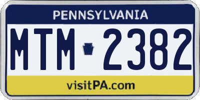PA license plate MTM2382