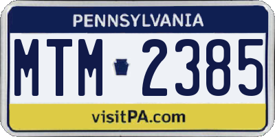 PA license plate MTM2385