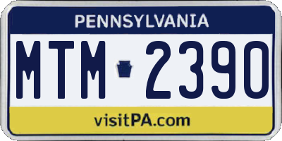 PA license plate MTM2390