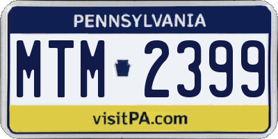 PA license plate MTM2399