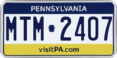 PA license plate MTM2407