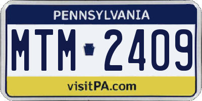 PA license plate MTM2409