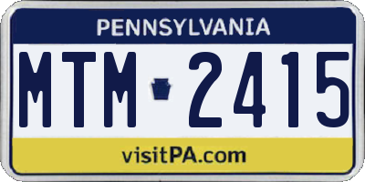 PA license plate MTM2415