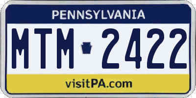 PA license plate MTM2422