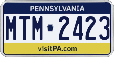 PA license plate MTM2423