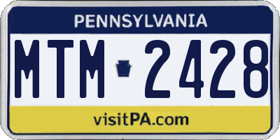 PA license plate MTM2428