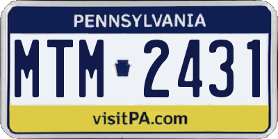 PA license plate MTM2431
