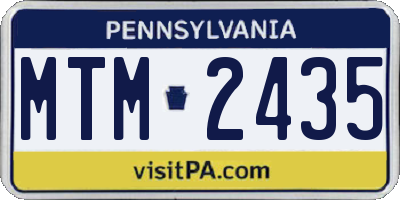 PA license plate MTM2435
