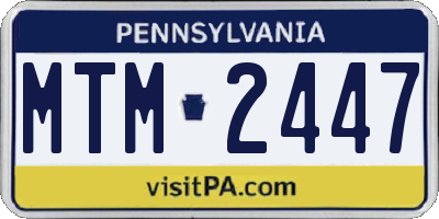 PA license plate MTM2447