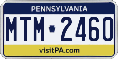 PA license plate MTM2460