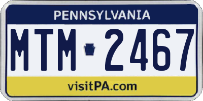 PA license plate MTM2467