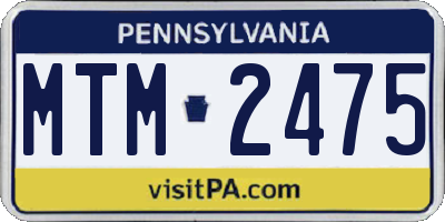 PA license plate MTM2475