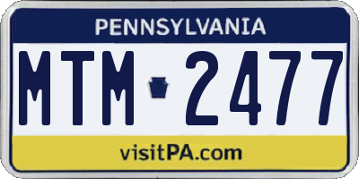 PA license plate MTM2477