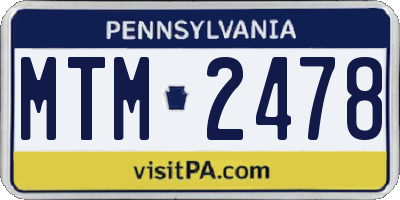 PA license plate MTM2478