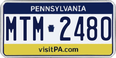 PA license plate MTM2480