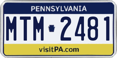 PA license plate MTM2481