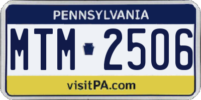 PA license plate MTM2506