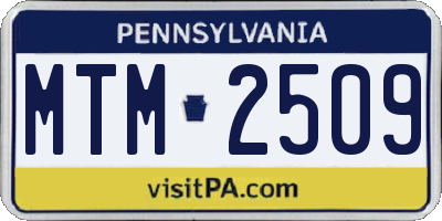 PA license plate MTM2509