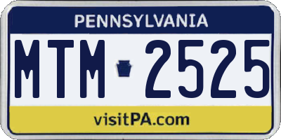 PA license plate MTM2525