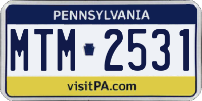 PA license plate MTM2531
