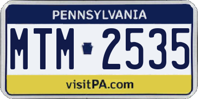 PA license plate MTM2535