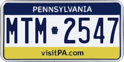 PA license plate MTM2547