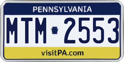 PA license plate MTM2553