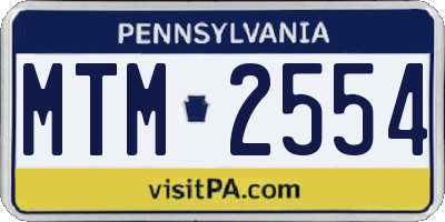 PA license plate MTM2554
