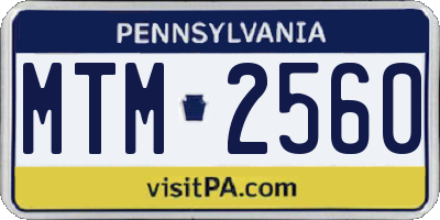 PA license plate MTM2560