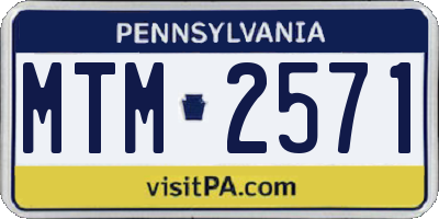 PA license plate MTM2571