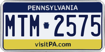 PA license plate MTM2575