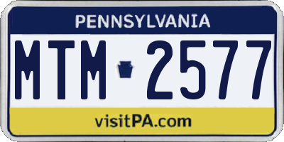 PA license plate MTM2577