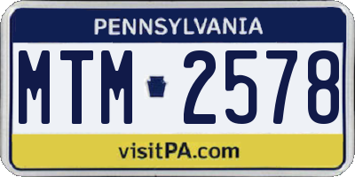 PA license plate MTM2578