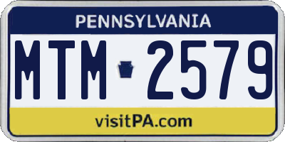 PA license plate MTM2579