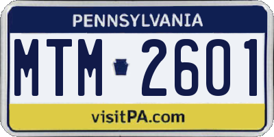 PA license plate MTM2601