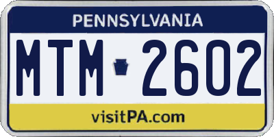 PA license plate MTM2602