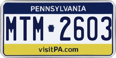 PA license plate MTM2603