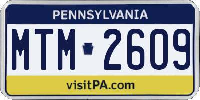 PA license plate MTM2609
