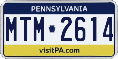 PA license plate MTM2614