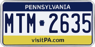 PA license plate MTM2635