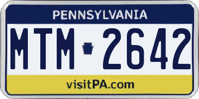 PA license plate MTM2642