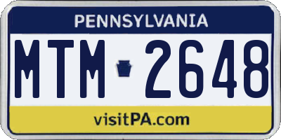 PA license plate MTM2648