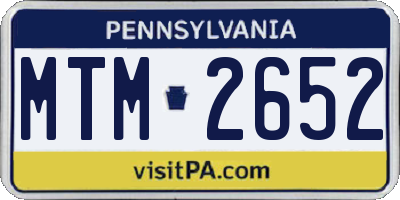 PA license plate MTM2652