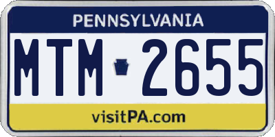 PA license plate MTM2655