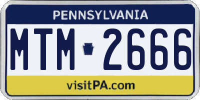 PA license plate MTM2666