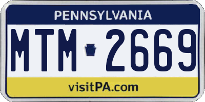 PA license plate MTM2669