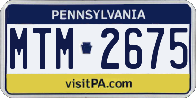 PA license plate MTM2675